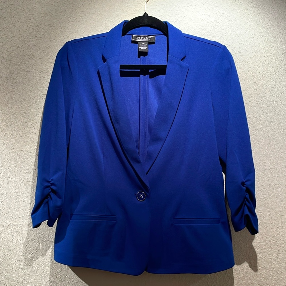 NYCC Petite Cobalt Blue 3/4 Sleeve Blazer